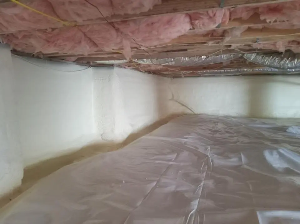 Crawl space encapsulation with closed-cell spray foam for Roof Maintenance in Granby